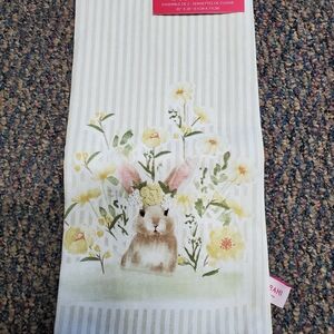 Isaac Mizrahi Bunny Towel with Yellow and Brown Floral Design